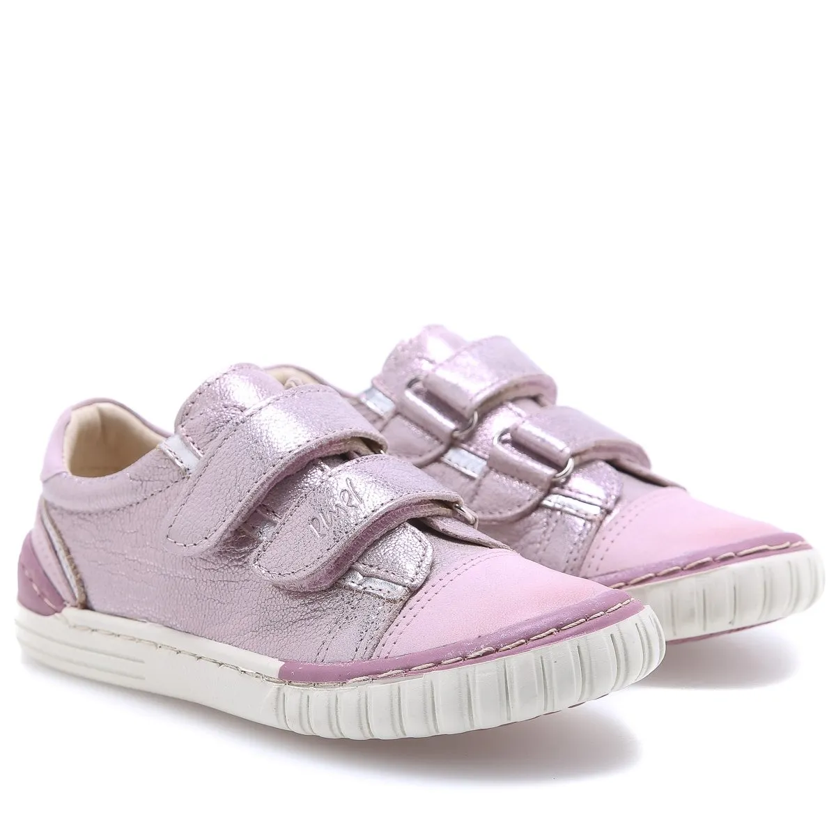 (2066-26/2071-26) Pink shiny low Velcro Trainers