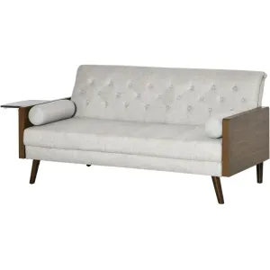 3 Seater Sofa Bed With Side Tray - Beige