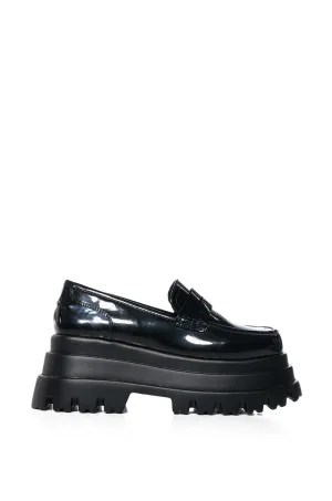 ALEO-BLACK PLATFORM LOAFER