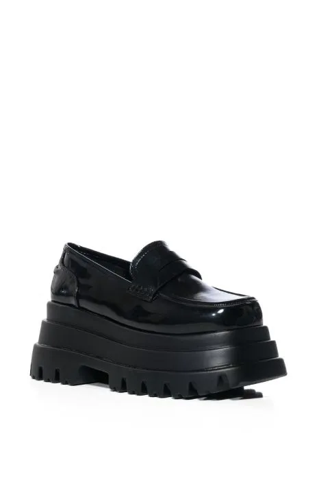 ALEO-BLACK PLATFORM LOAFER