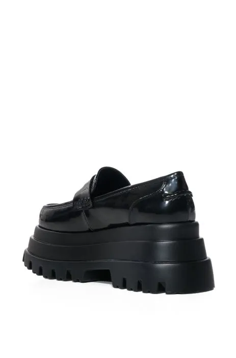 ALEO-BLACK PLATFORM LOAFER