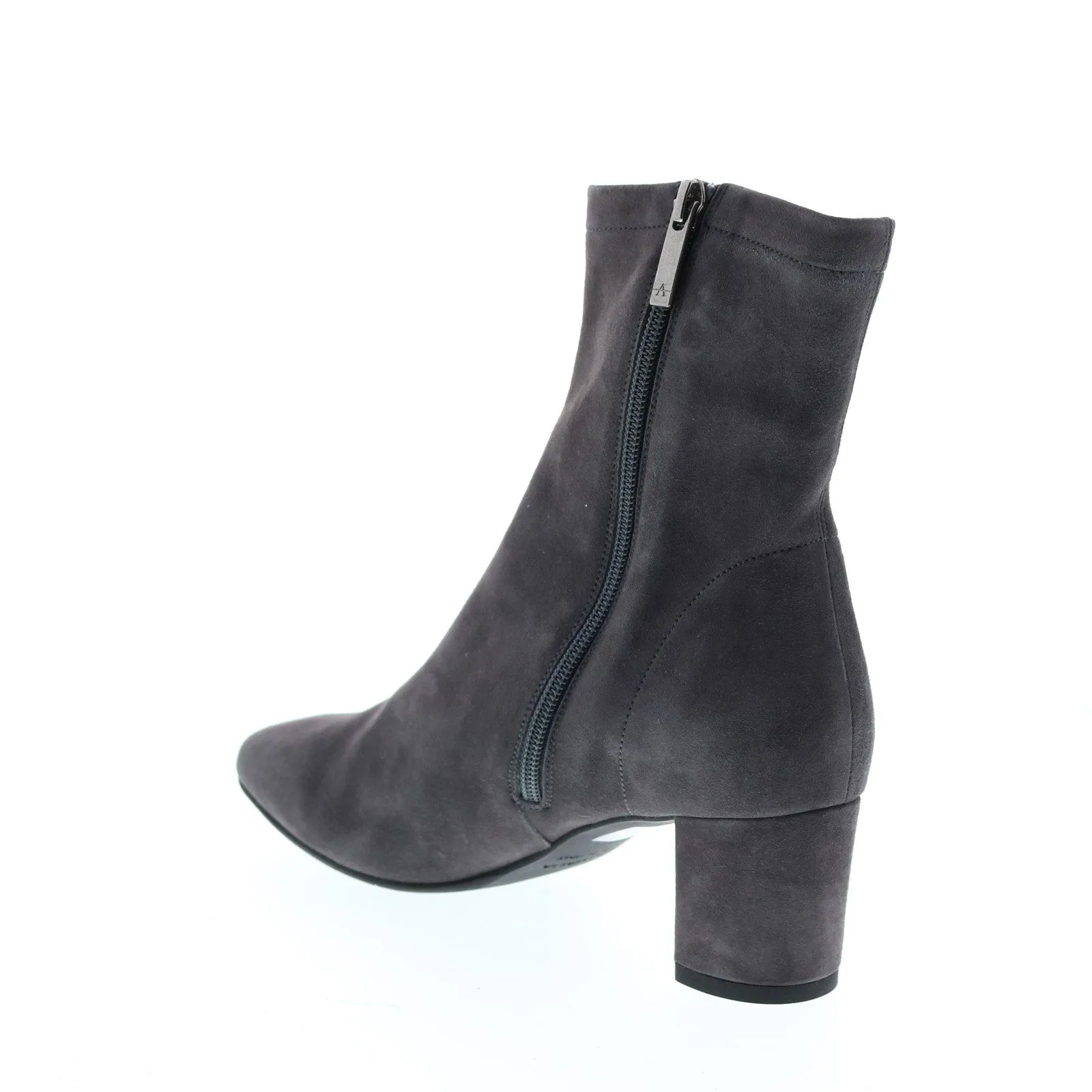 Aquatalia Britney Dress Suede 34L3528-ANT Womens Gray Suede Zipper Ankle & Booties Boots