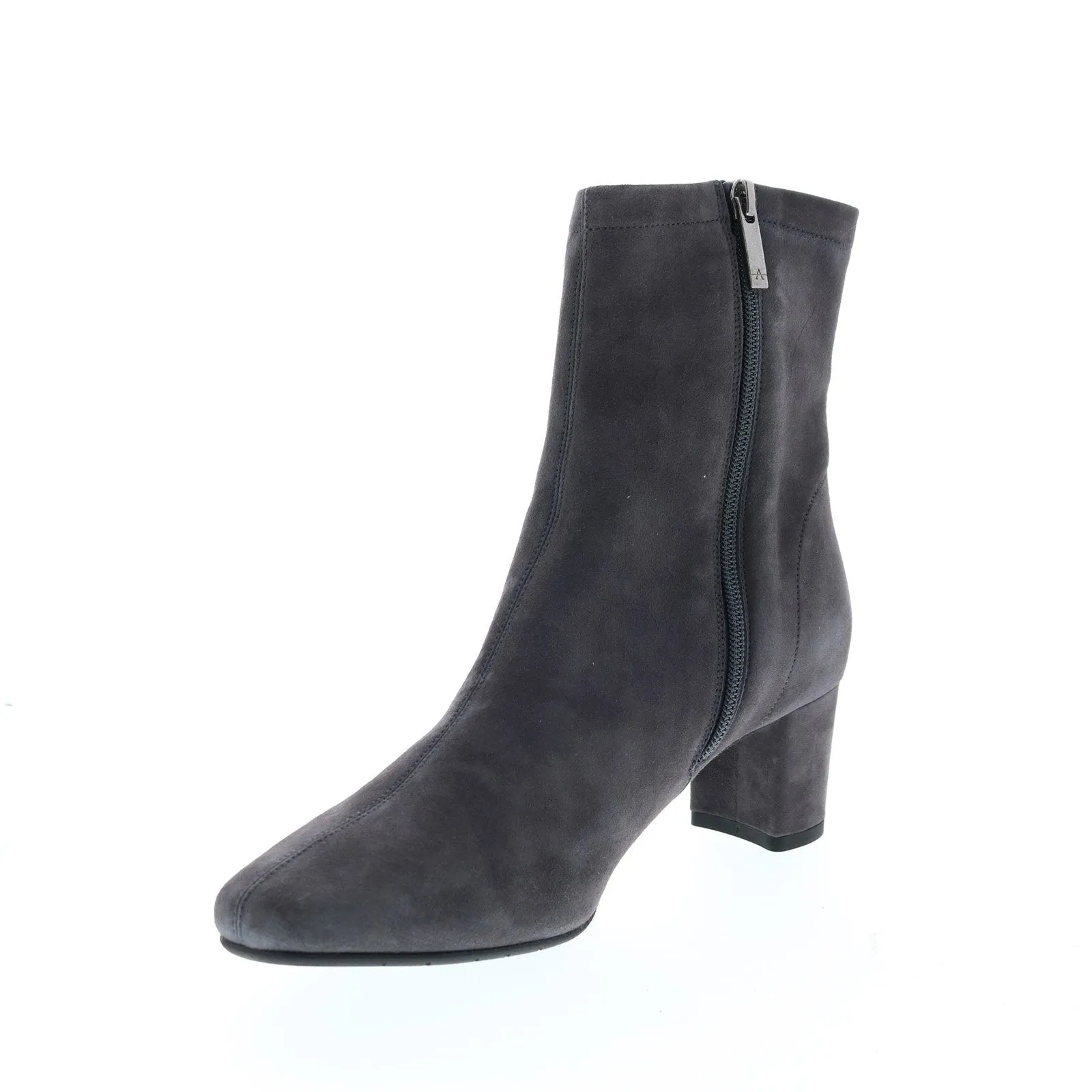 Aquatalia Britney Dress Suede 34L3528-ANT Womens Gray Suede Zipper Ankle & Booties Boots