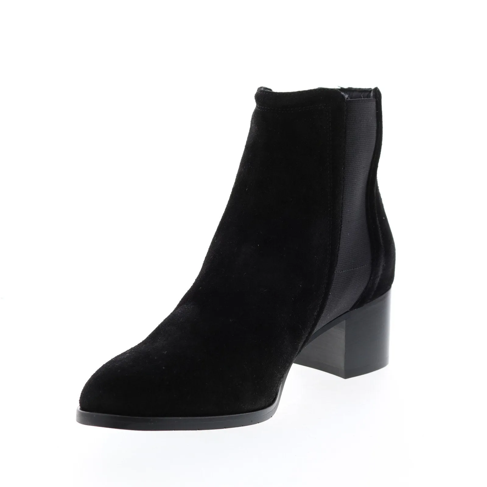 Aquatalia Neeva Suede Elastic 34L3573-BLK Womens Black Suede Chelsea Boots