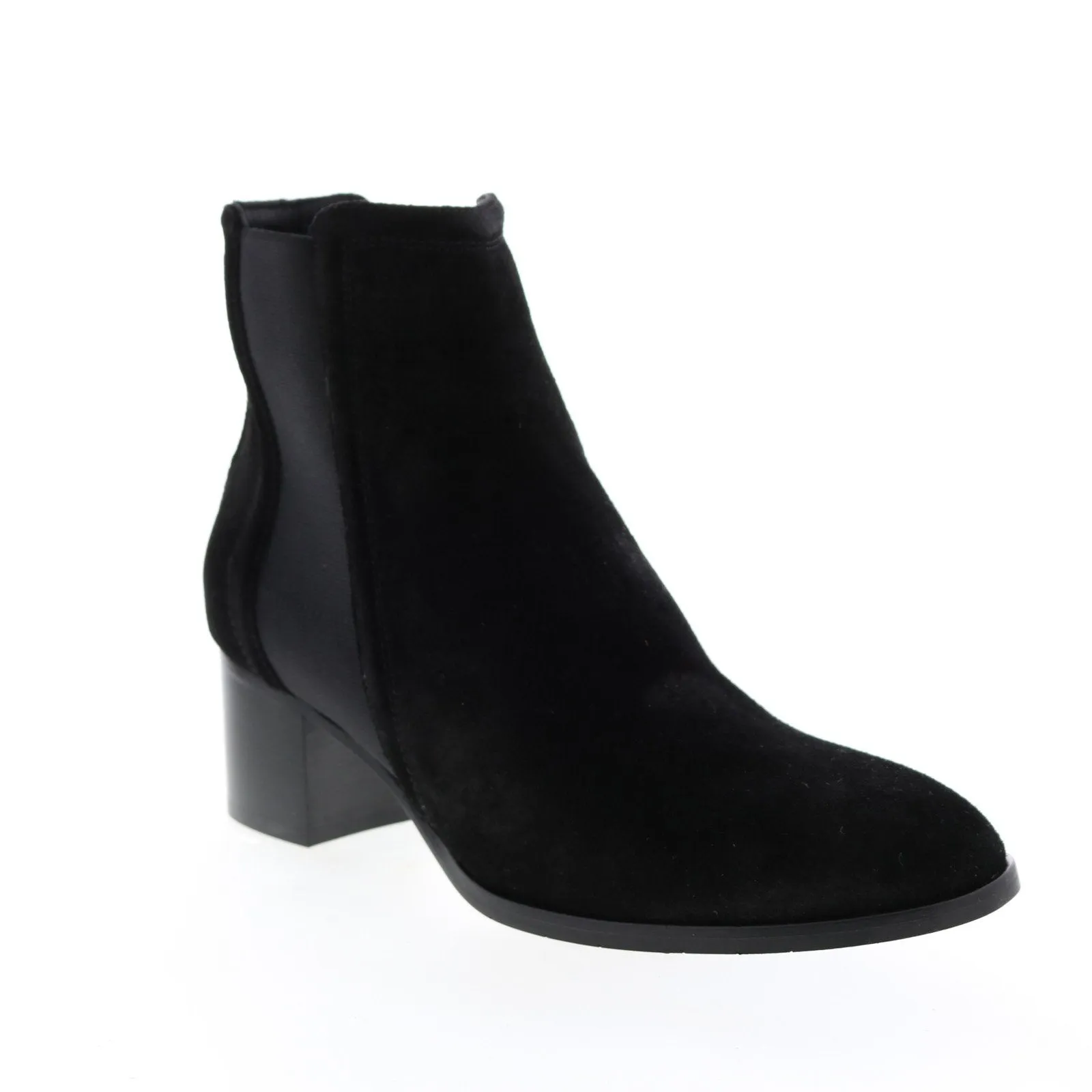 Aquatalia Neeva Suede Elastic 34L3573-BLK Womens Black Suede Chelsea Boots