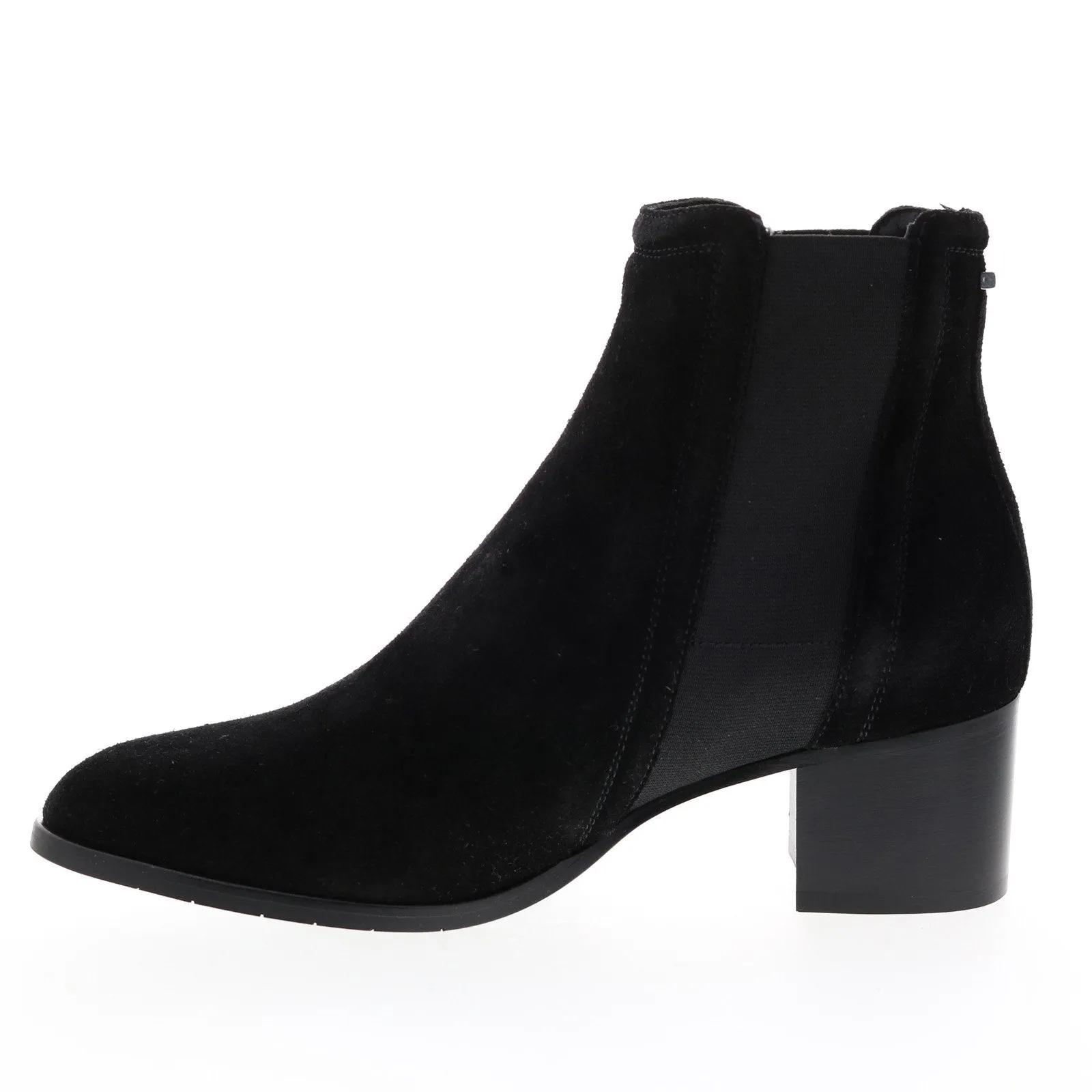 Aquatalia Neeva Suede Elastic 34L3573-BLK Womens Black Suede Chelsea Boots