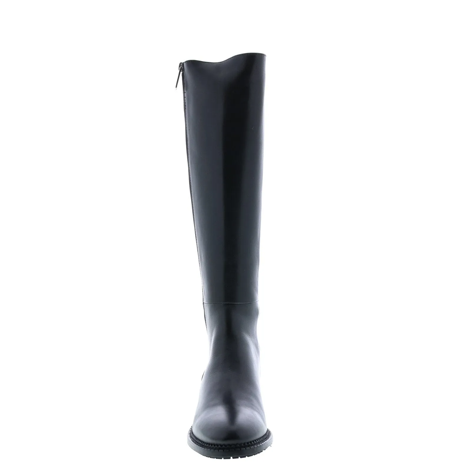 Aquatalia Ocala Calf Elastic 34L3789-BLK Womens Black Leather Zipper Knee High Boots