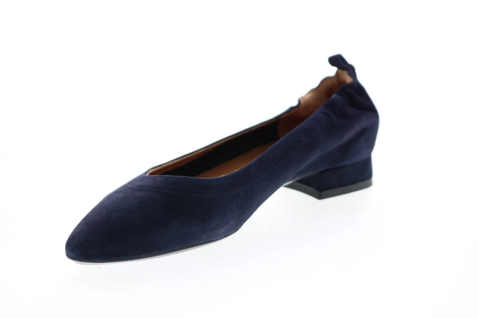 Aquatalia Pilara Dress Suede 34L2387-NVY Womens Blue Suede Flats Ballet Shoes