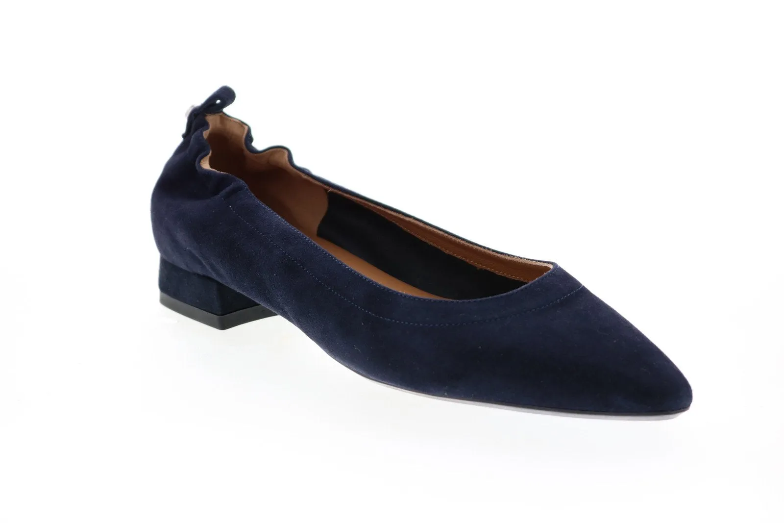 Aquatalia Pilara Dress Suede 34L2387-NVY Womens Blue Suede Flats Ballet Shoes