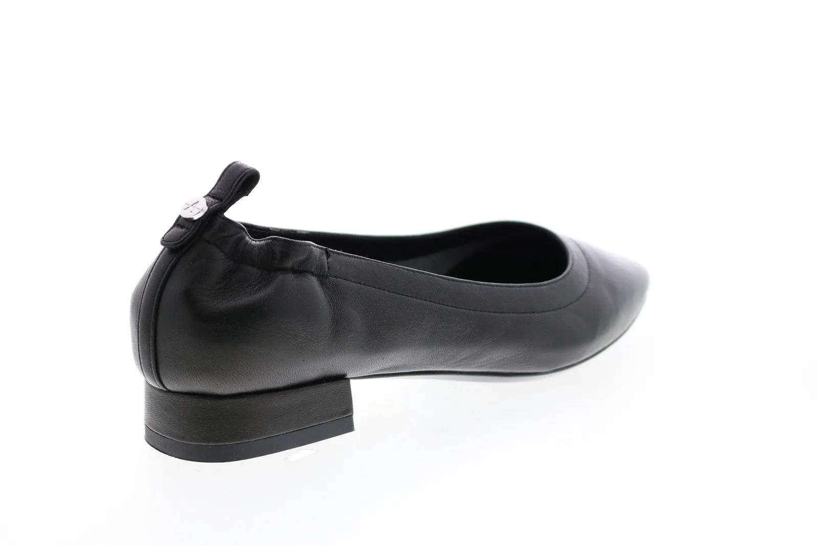 Aquatalia Pilara Soft Jersey Nappa 34L2388-BLK Womens Black Leather Flats Ballet Shoes