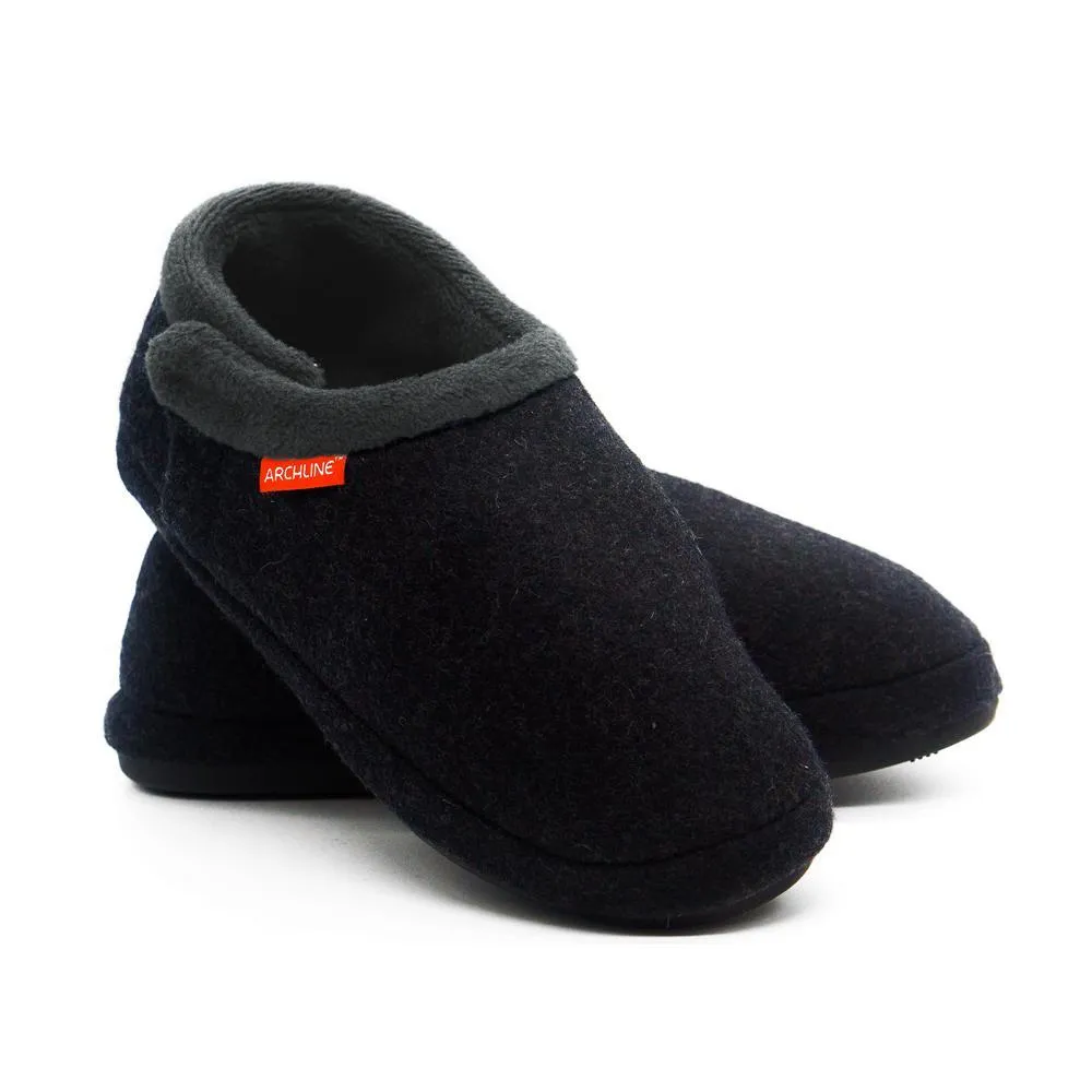 Archline Slippers - Closed (Orthotic Slippers) Charcoal