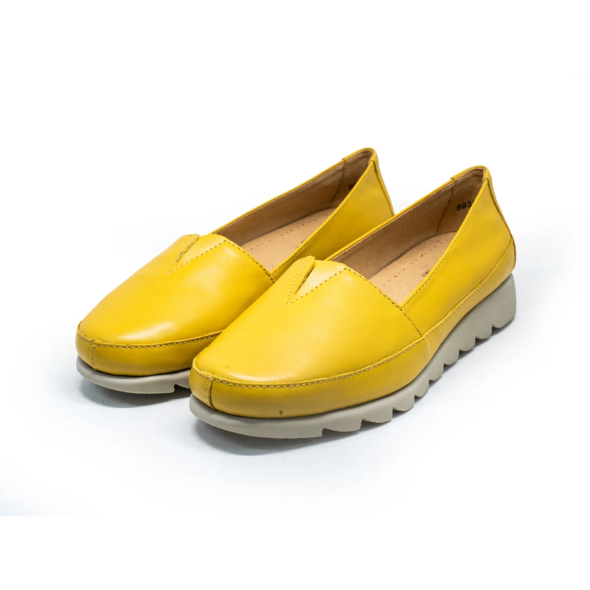 Barani Leather Pumps Ballet Flats 8938-71 Lemon