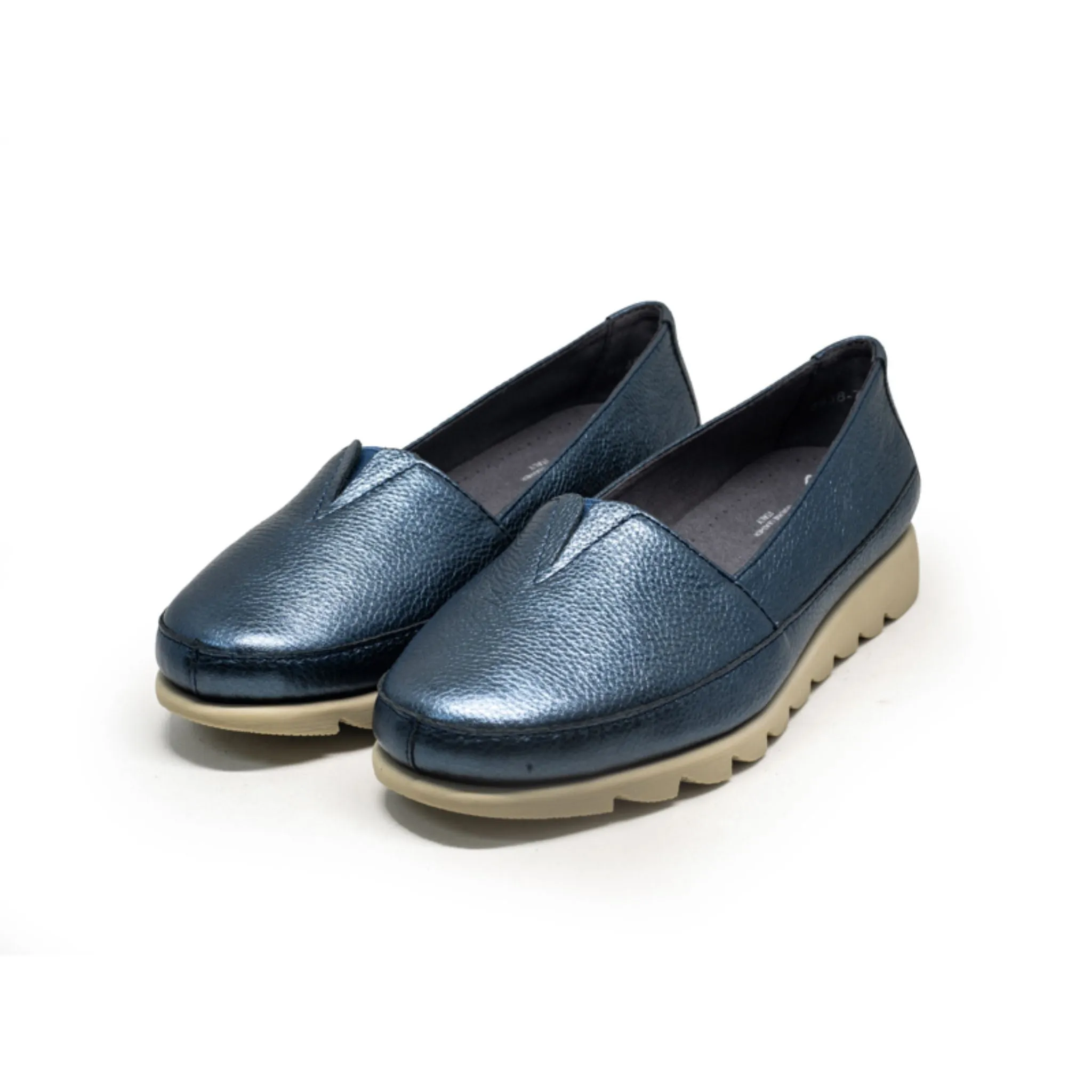 Barani Leather Pumps Ballet Flats 8938-71 Navy