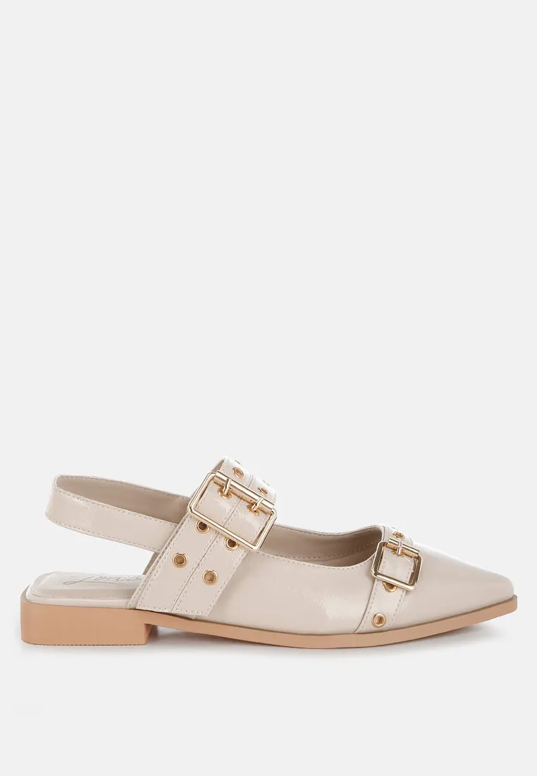 Betula Eyelets & Buckle Detail Flats