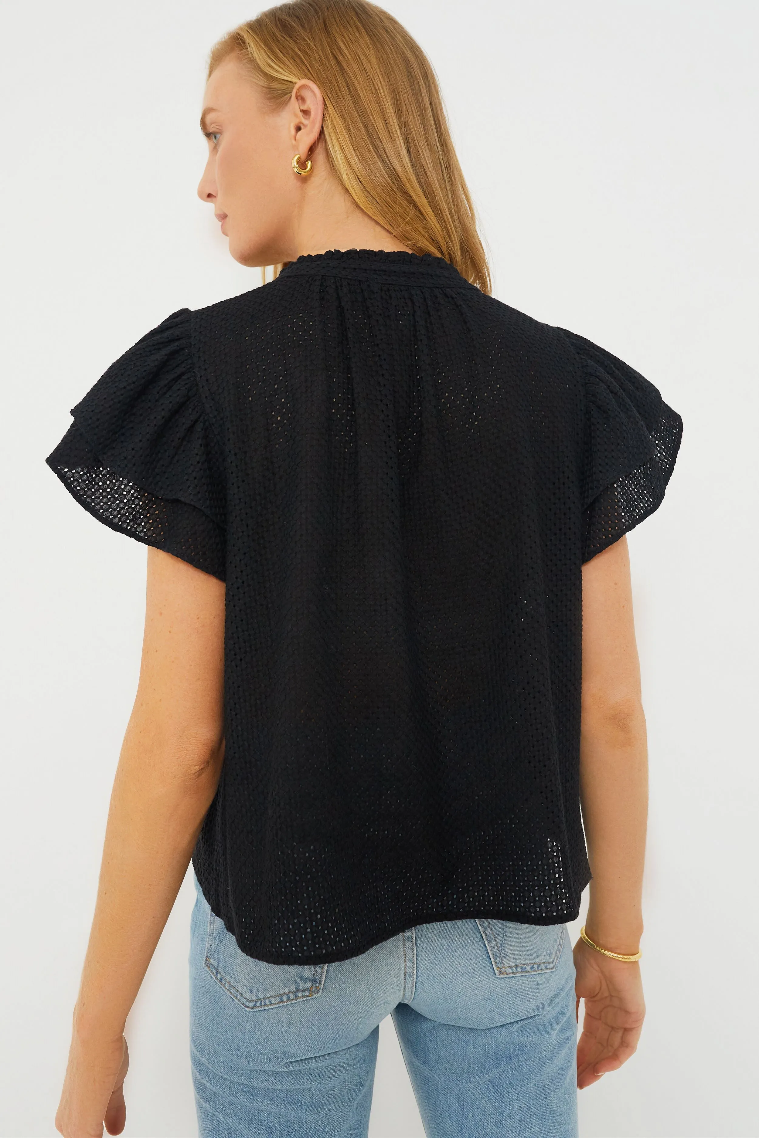 Black Eyelet Hastings Blouse