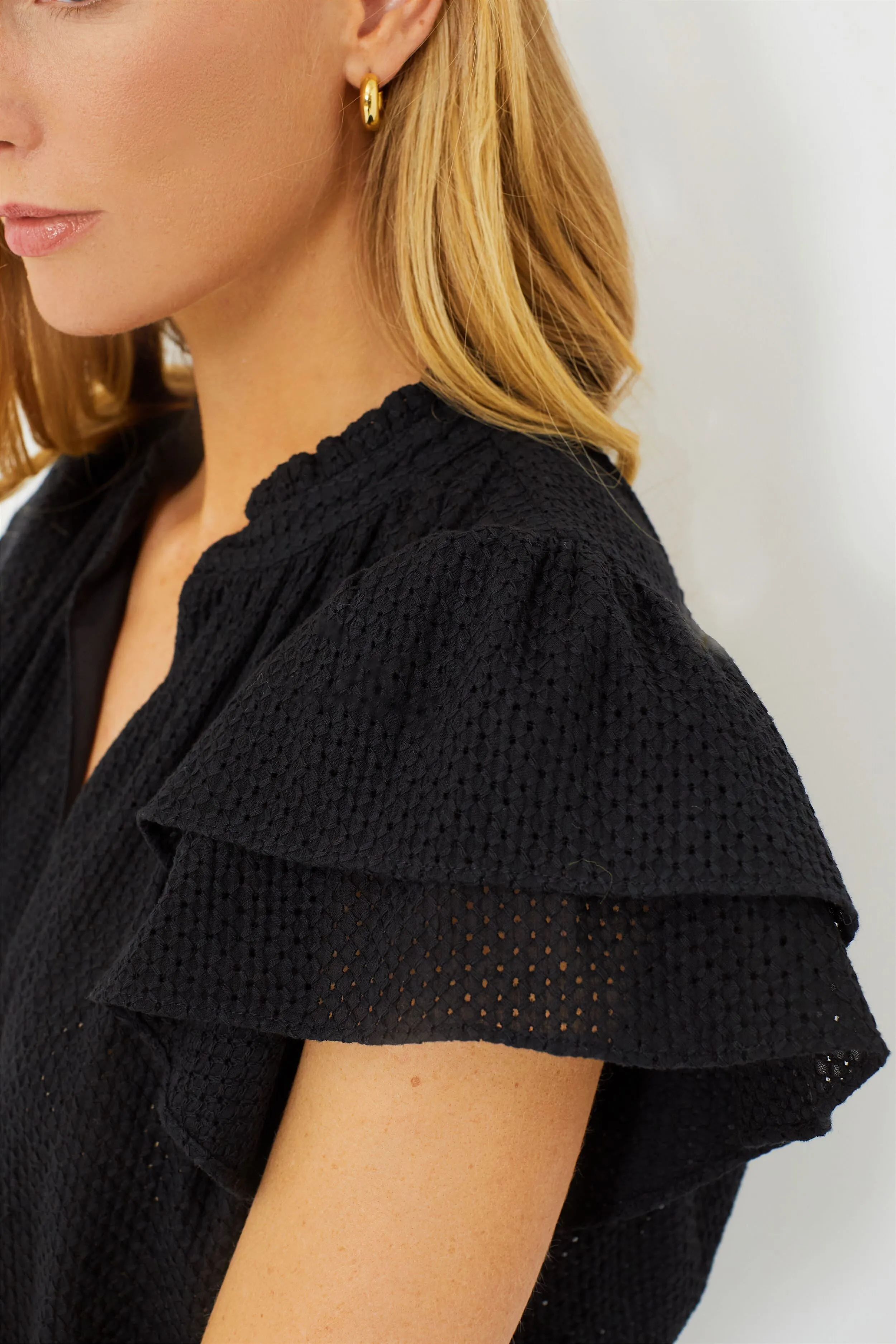 Black Eyelet Hastings Blouse