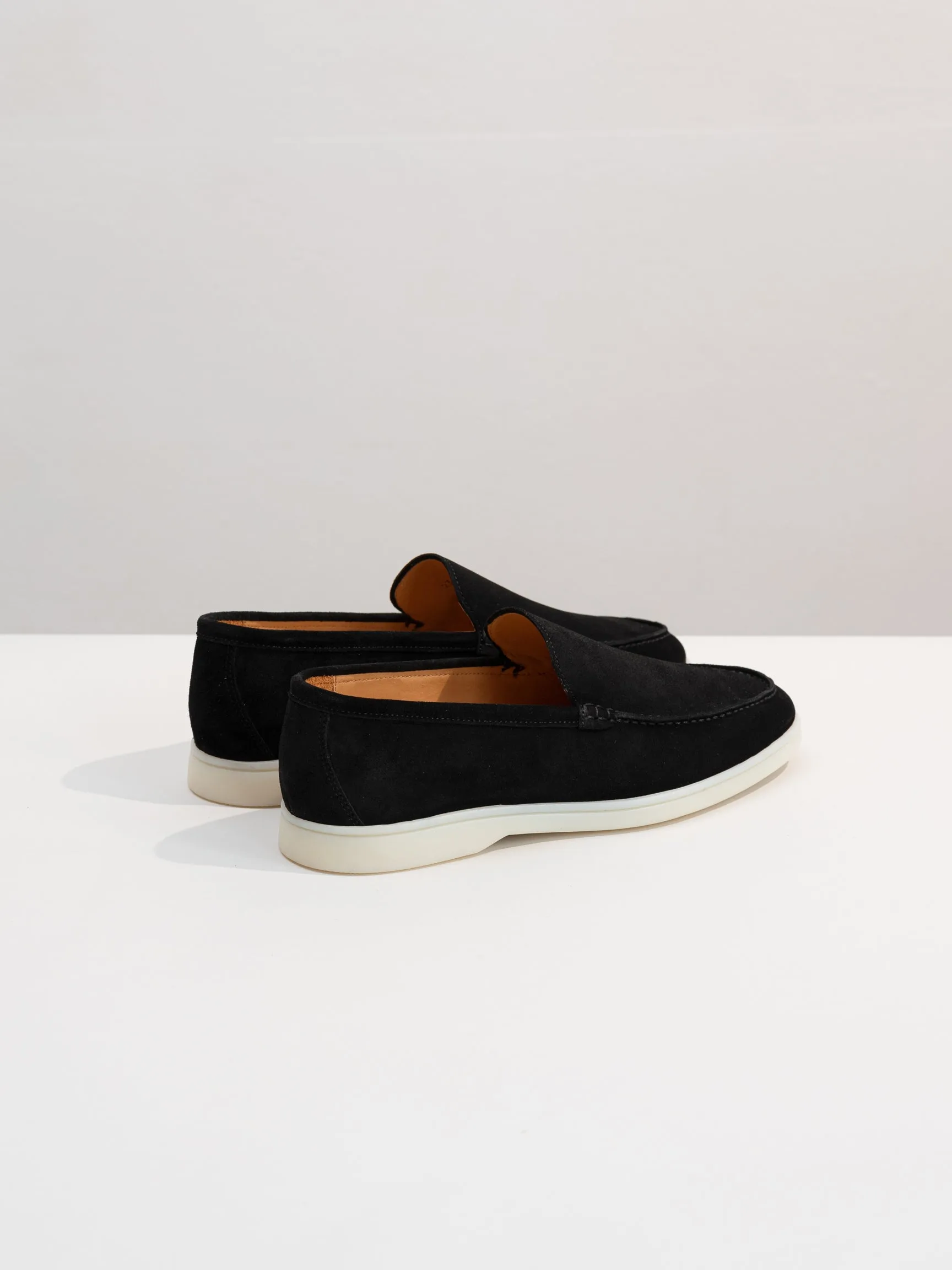 BLACK FINEST SUEDE MARINA LOAFERS