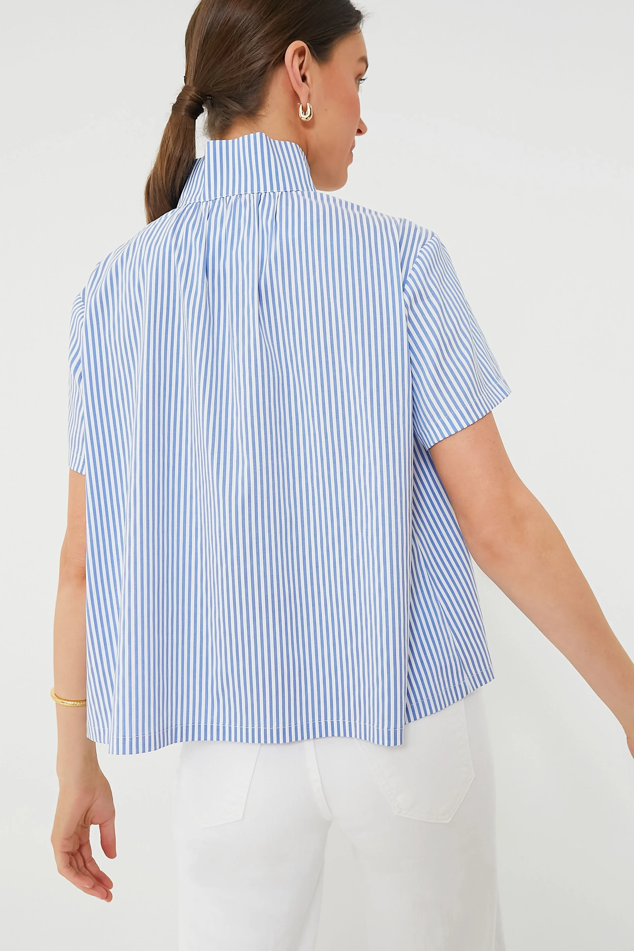 Blue and White Stripe Finn Popover