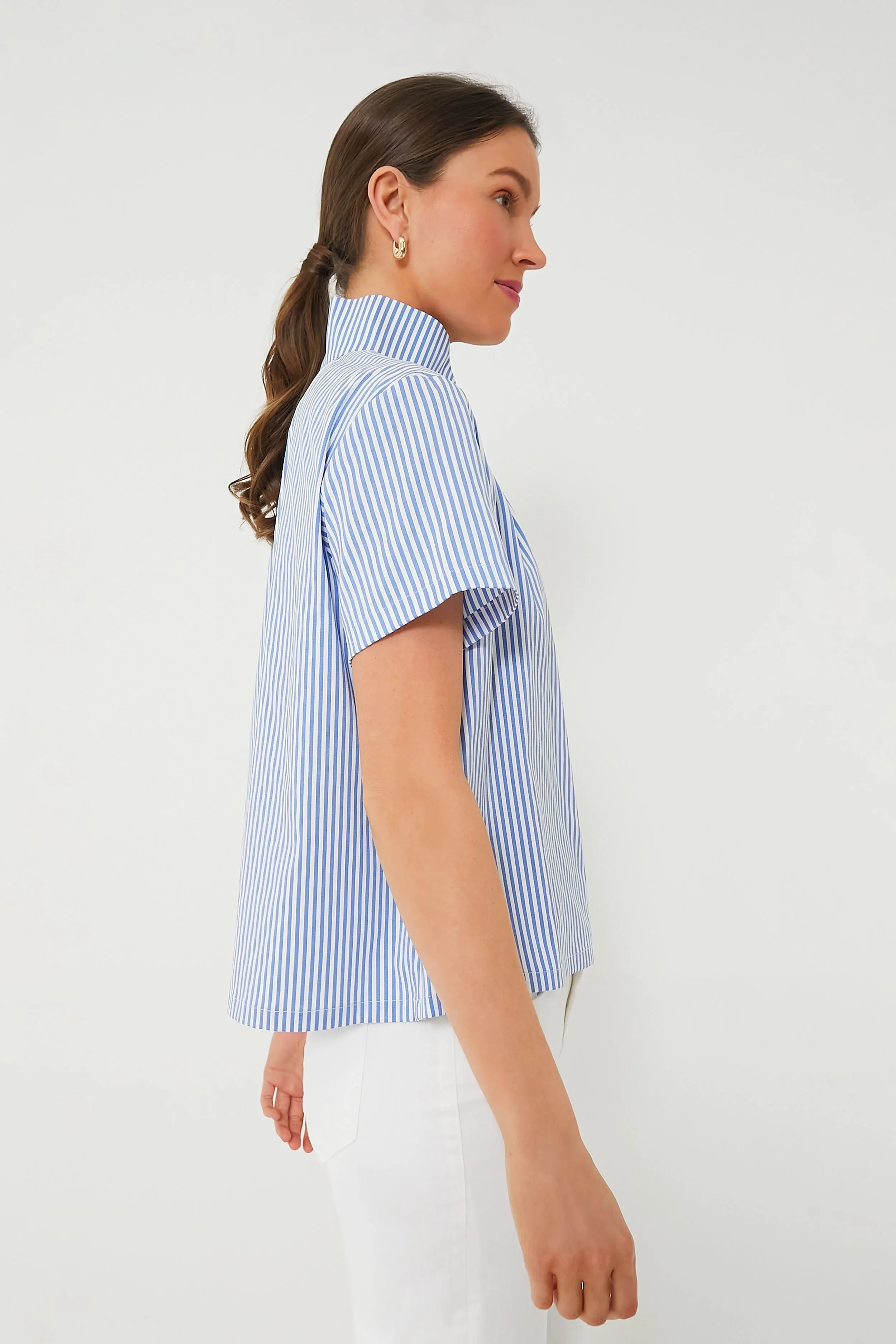 Blue and White Stripe Finn Popover