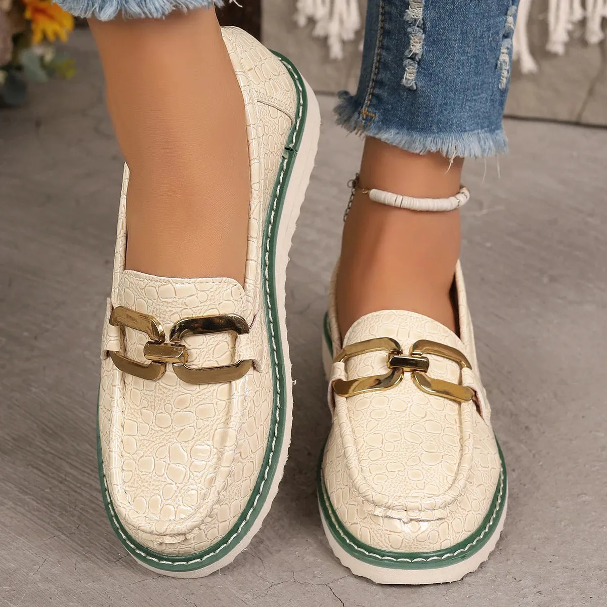 Chic Summer Buckle Loafers