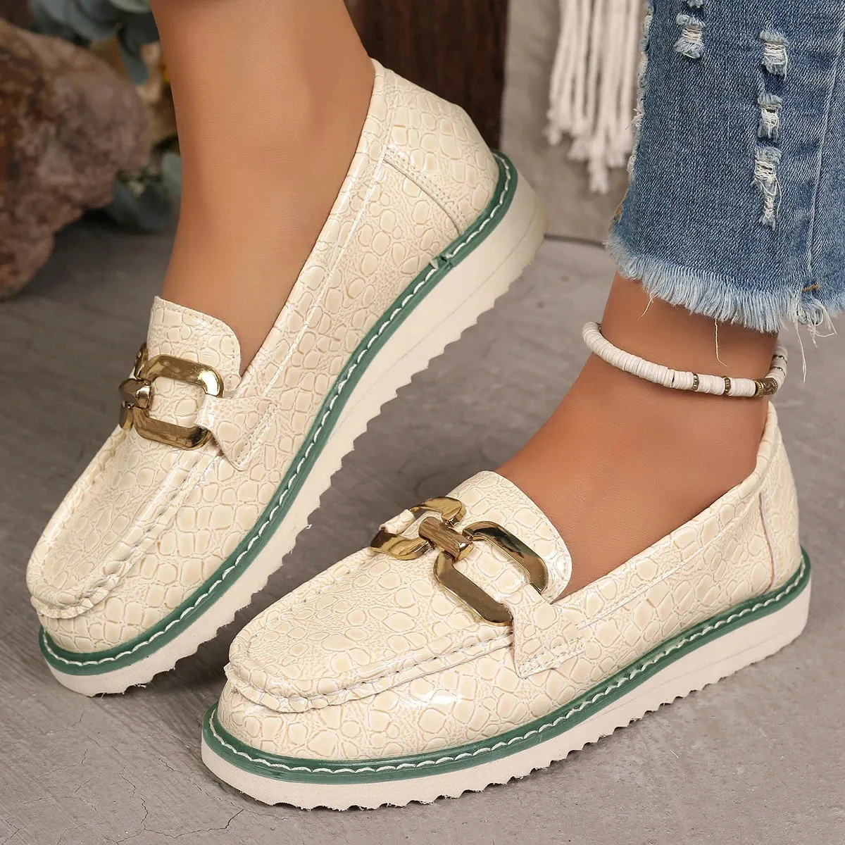 Chic Summer Buckle Loafers