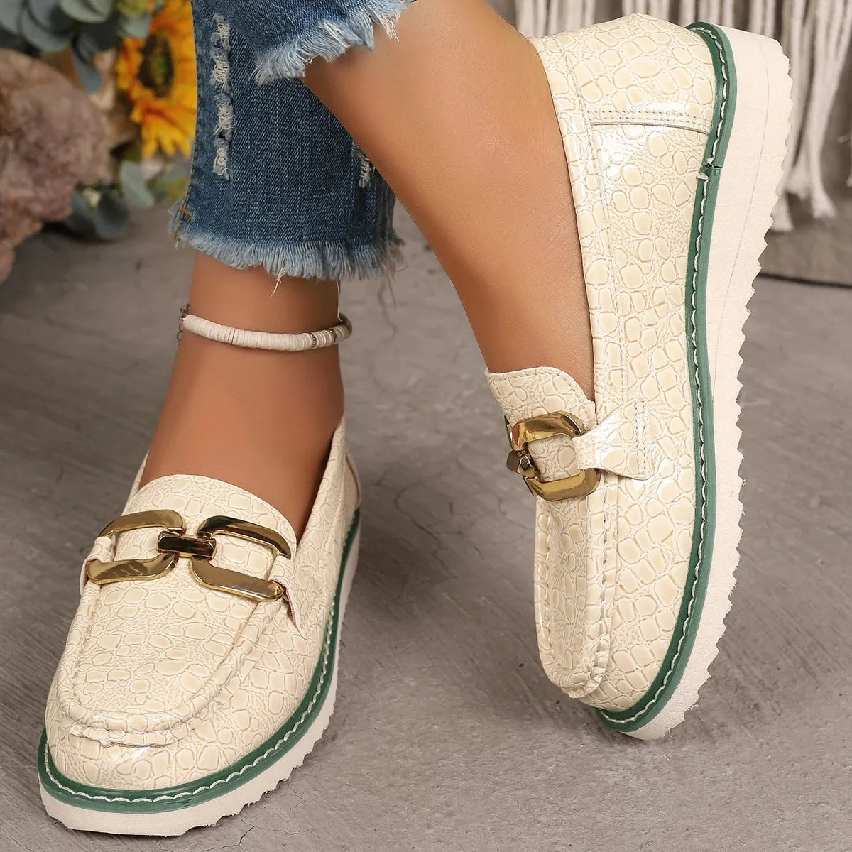 Chic Summer Buckle Loafers