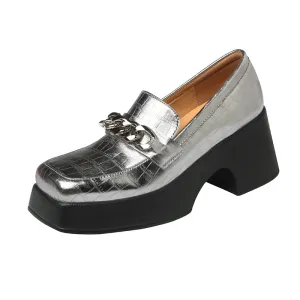 Chunky Heel Loafers - Ziah