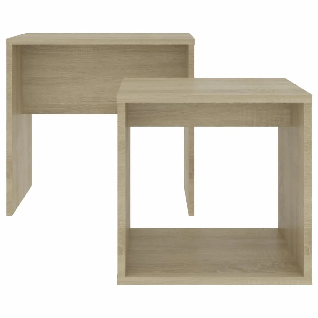 Coffee Table Set 2 Piece Nesting End Table Sofa Table Engineered Wood