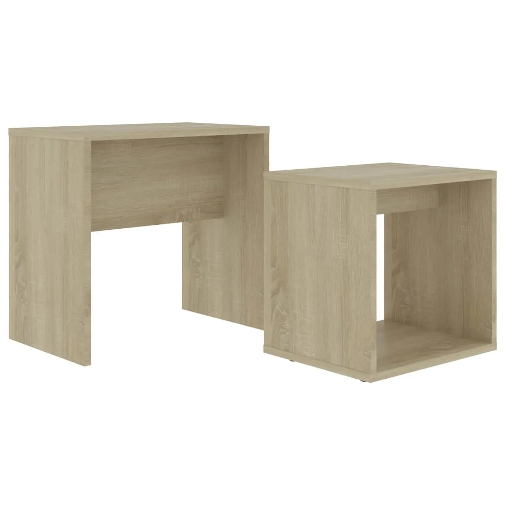 Coffee Table Set 2 Piece Nesting End Table Sofa Table Engineered Wood