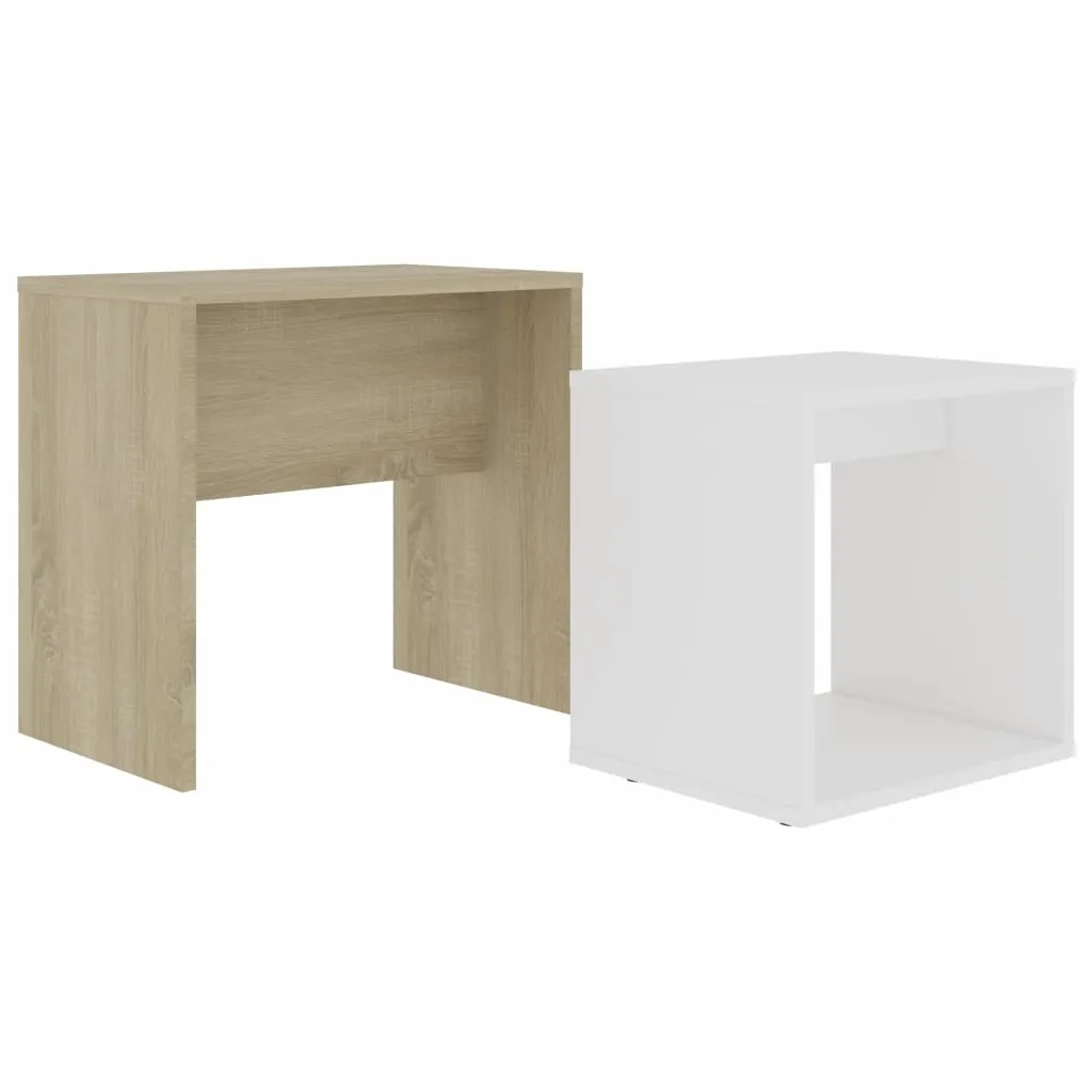 Coffee Table Set 2 Piece Nesting End Table Sofa Table Engineered Wood