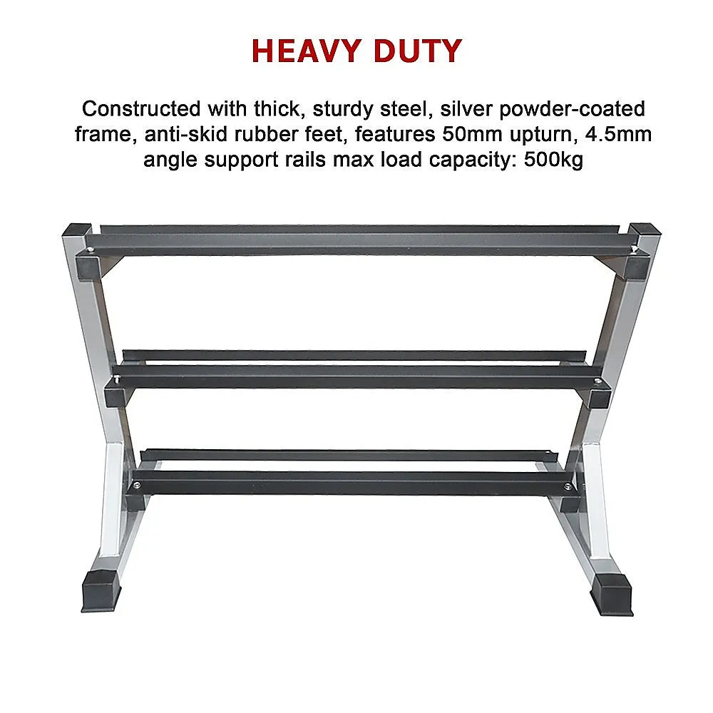 Compact 3 Tier Dumbbell Rack, 500 kg Capacity - Randy & Travis