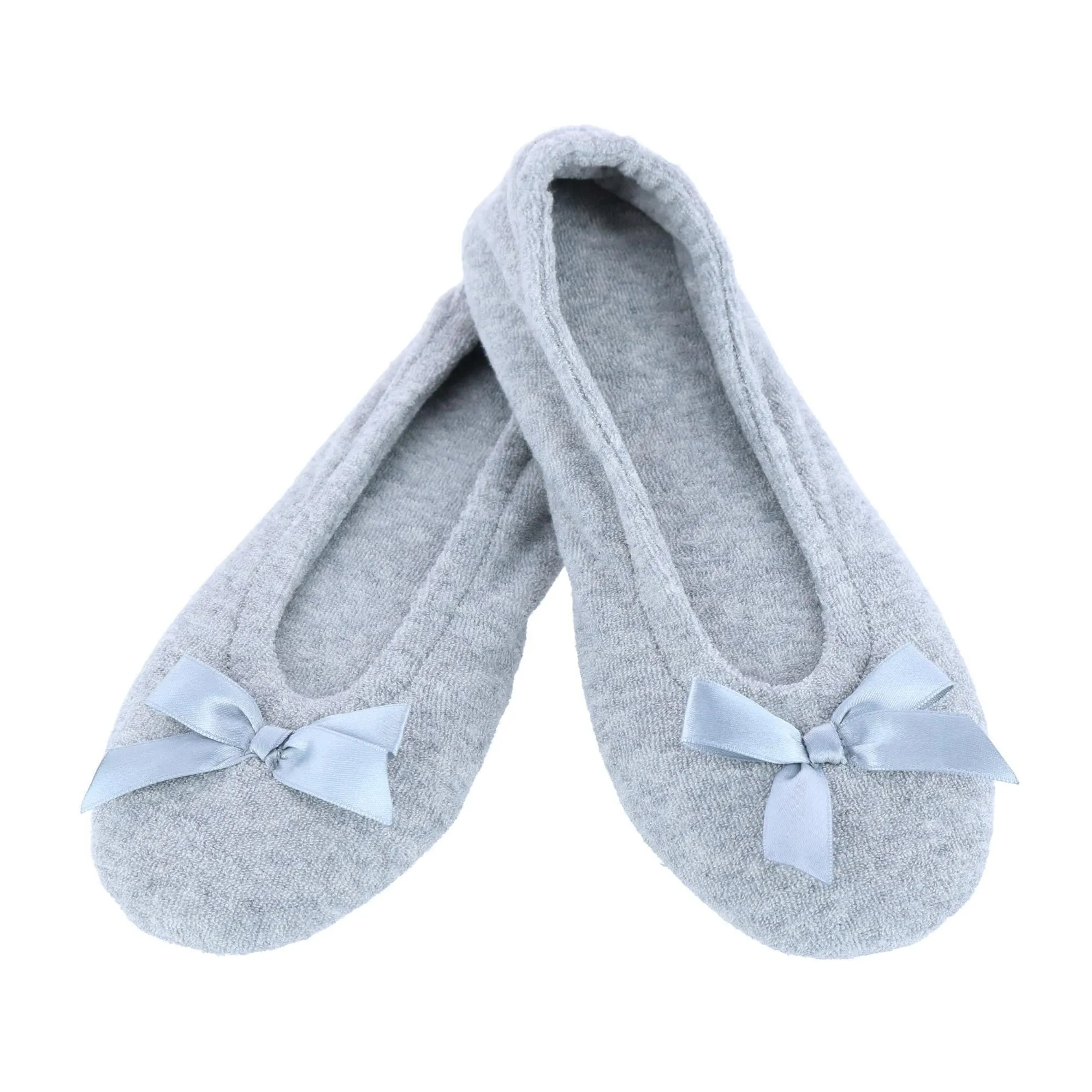 CTM® Women's Terry Ballerina Slipper House Shoe (Pack of 2)