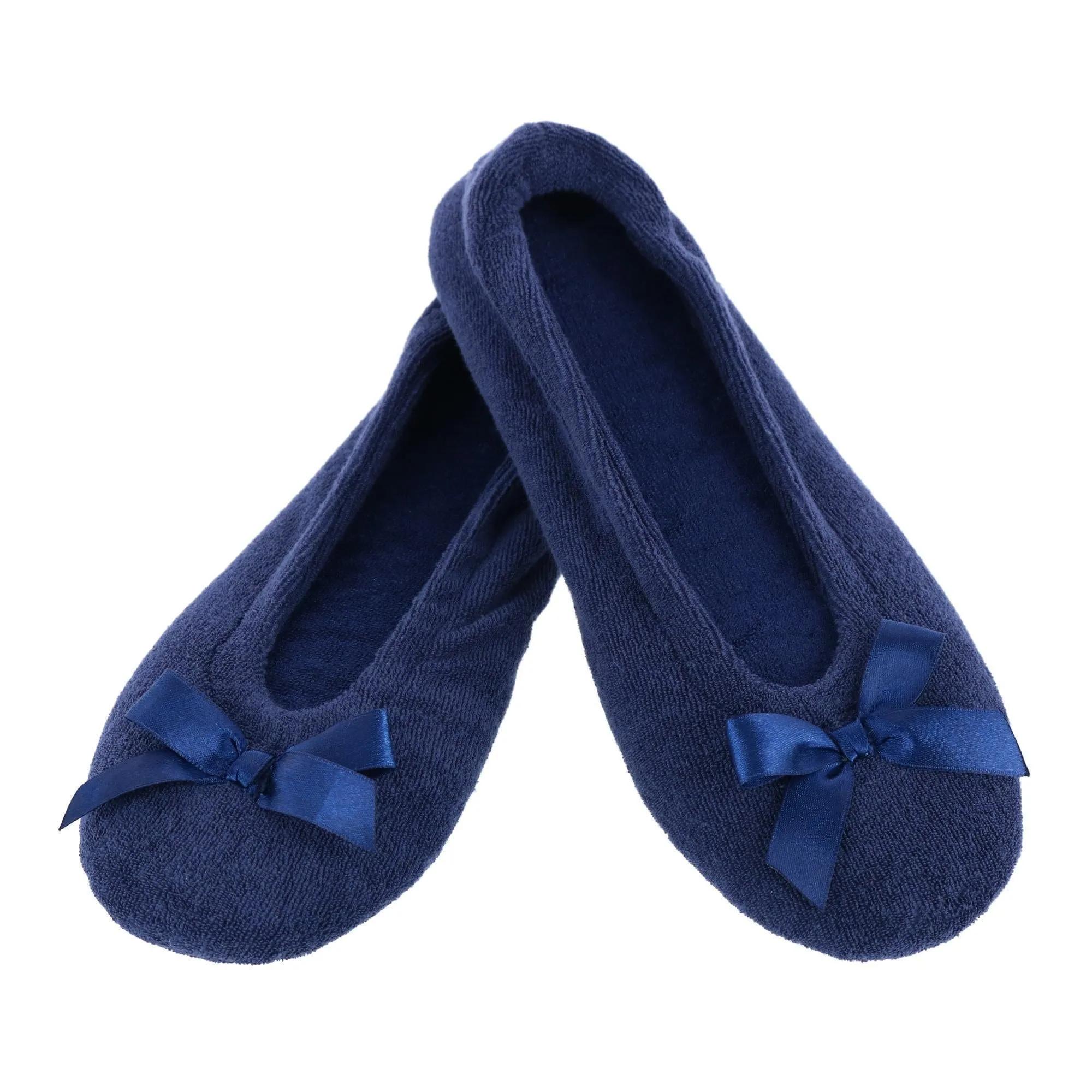 CTM® Women's Terry Ballerina Slipper House Shoe (Pack of 2)