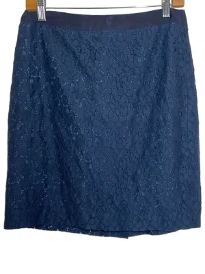 Dark Winter Navy Lace Pencil Skirt