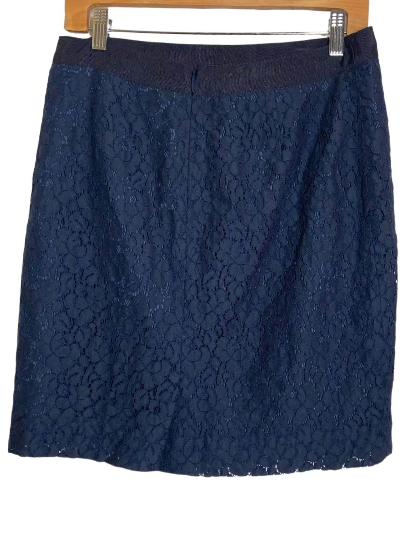 Dark Winter Navy Lace Pencil Skirt