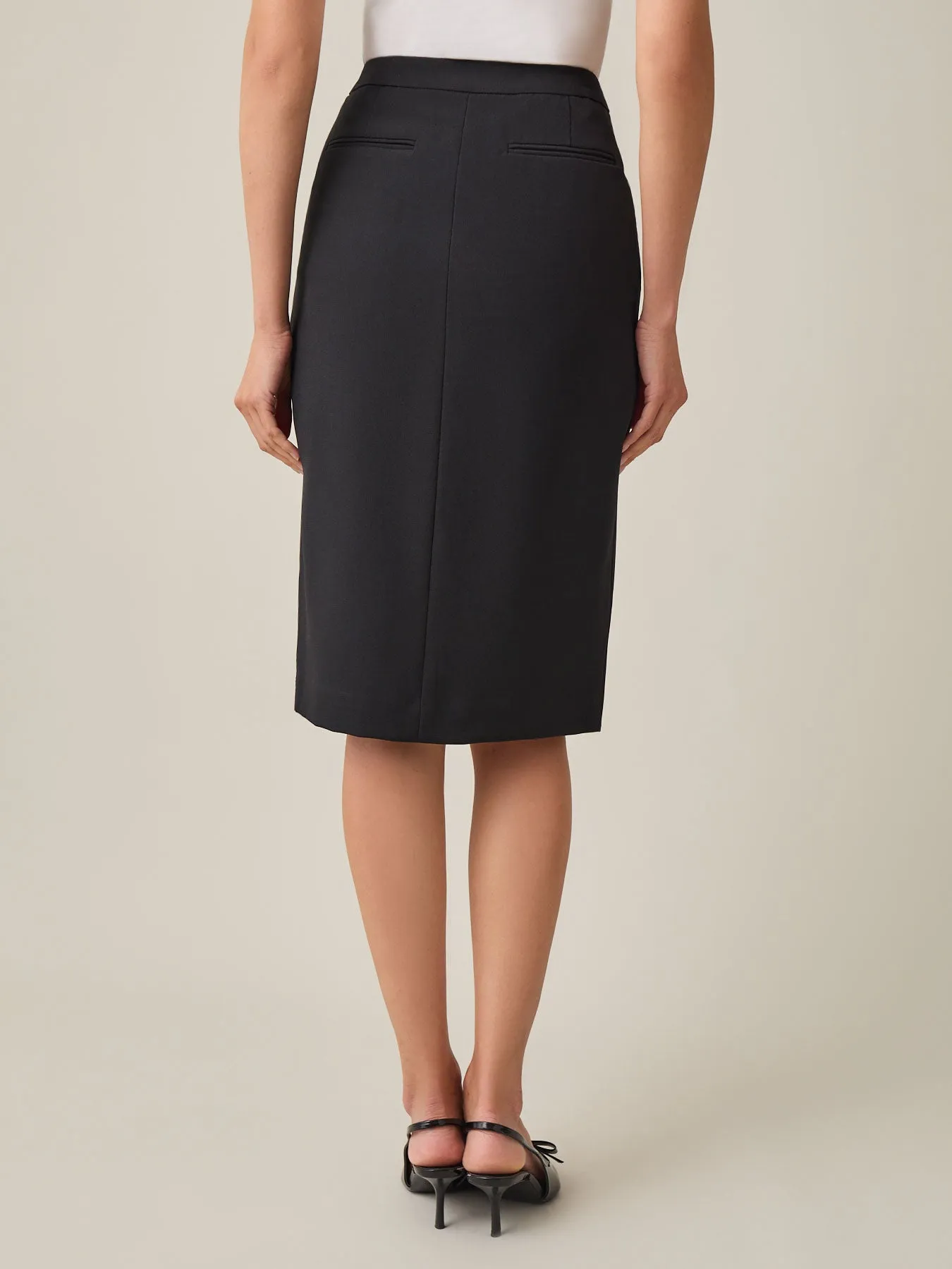 Fly Front Skimmer Skirt, Iconic Stretch Crepe