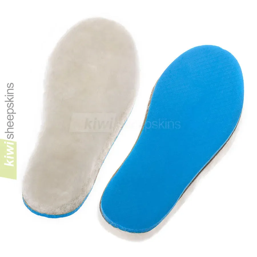 Foam-backed sheepskin insoles