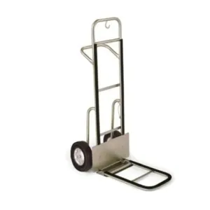 Forbes Industries 1560-B 24" Standard Handtruck, Brushed Stainless Steel, Black Vinyl Bumper on Back and Black 10” Zero-pressure wheels