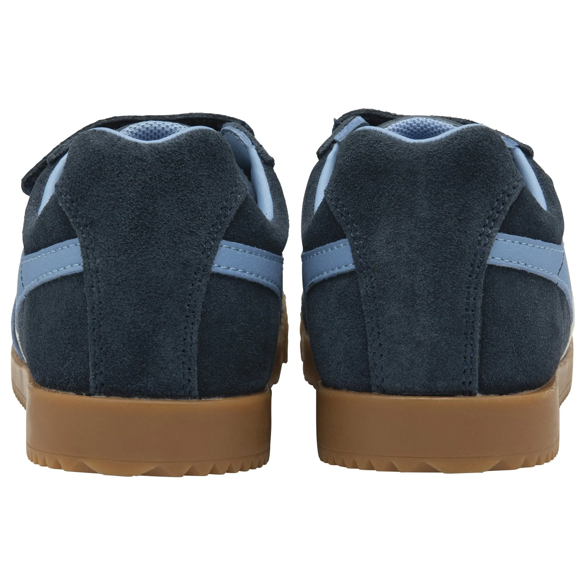 Gola Harrier Navy Vista Blue White Suede Kids Trainers