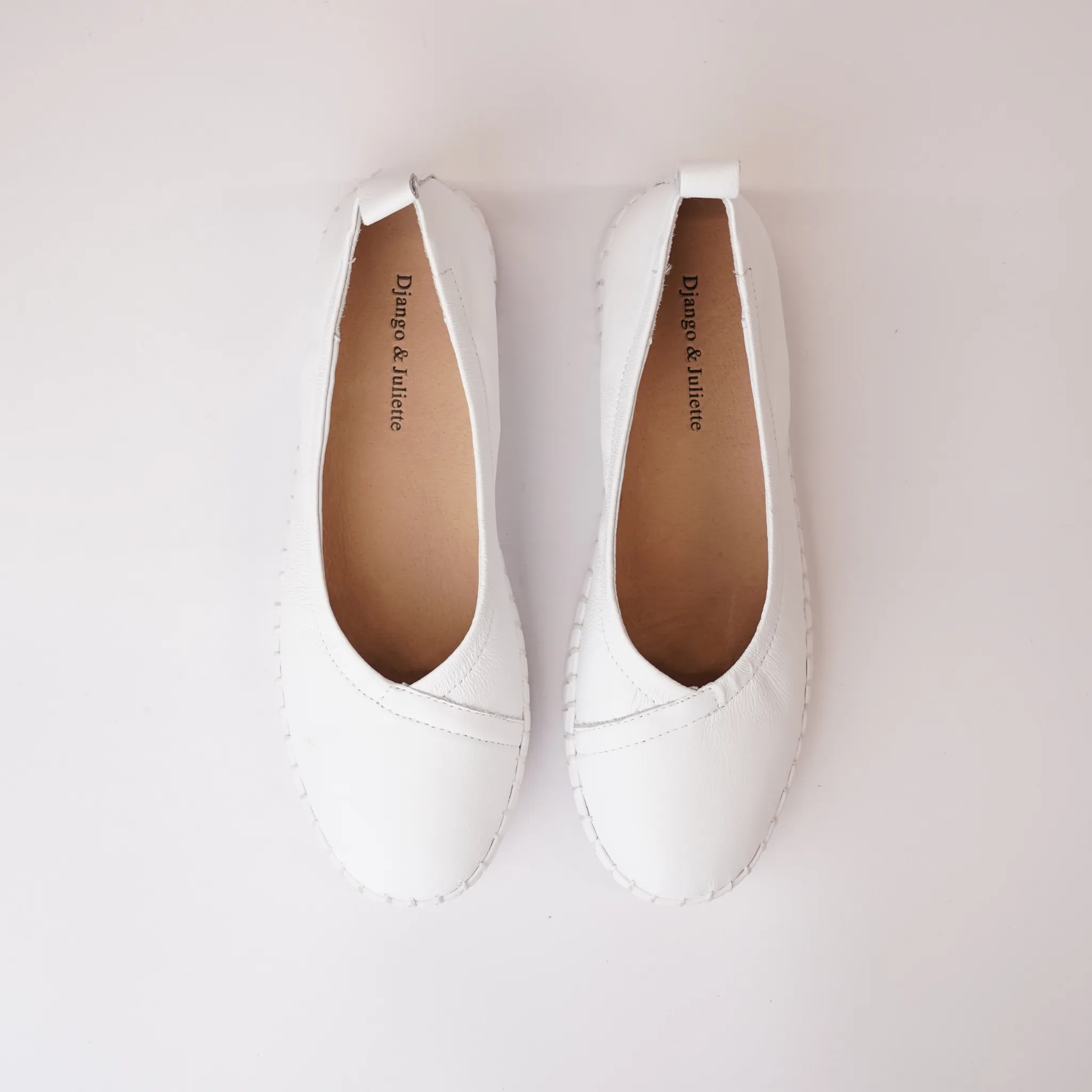 Heaton White Ballet Flats