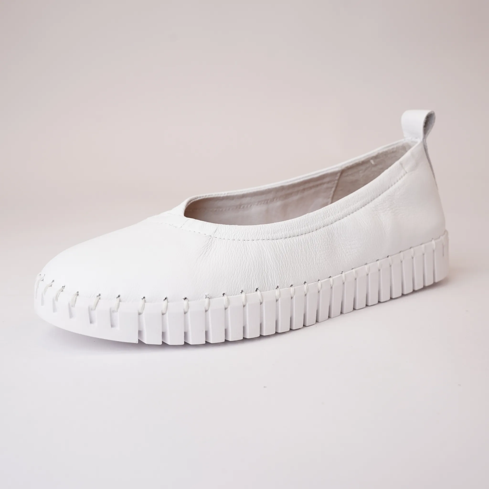 Heaton White Ballet Flats