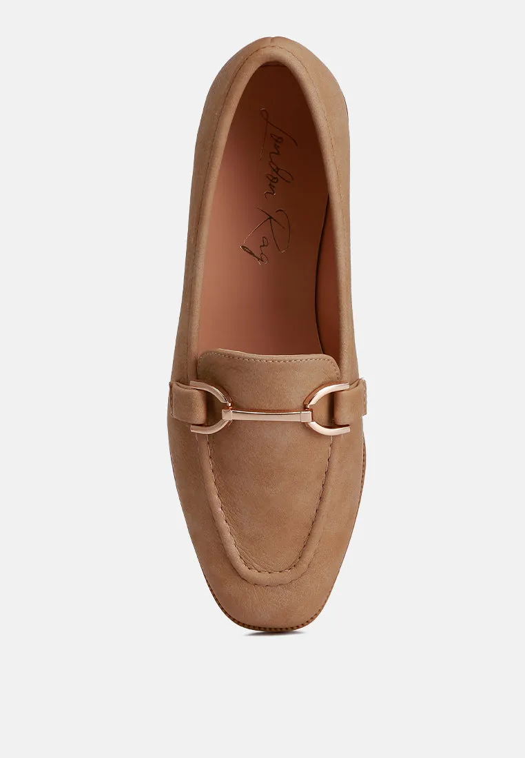 Jagger Horsebit Detail Flat Loafers