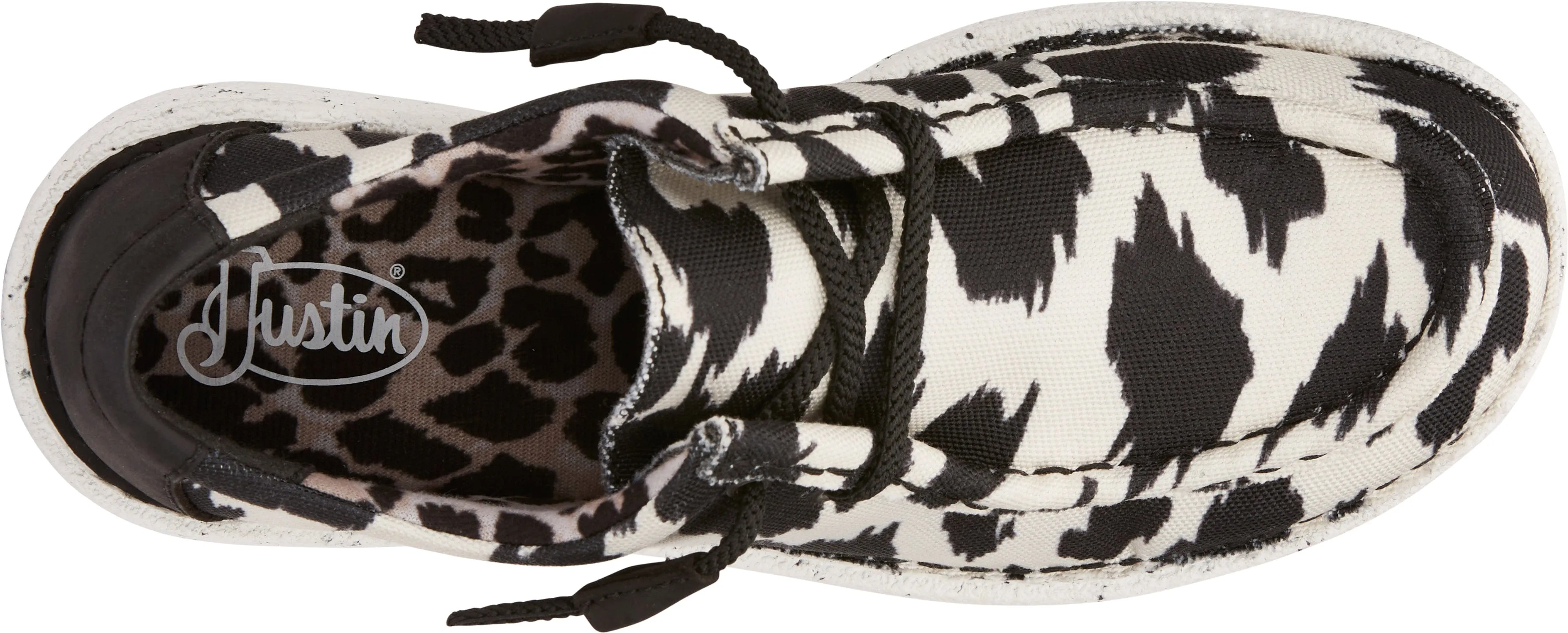 Justin Women's Hazer Black/White Animal Print Slip On Shoes JL172