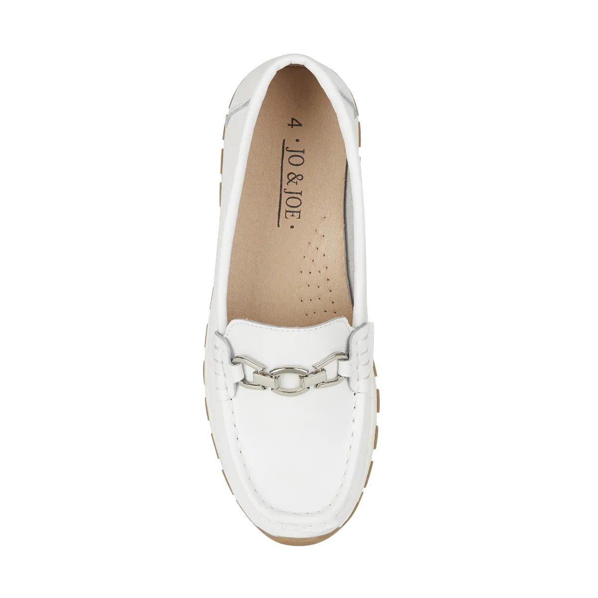 Ladies Leather Slip on White Shoes Ipanema Flat Jo & Joe