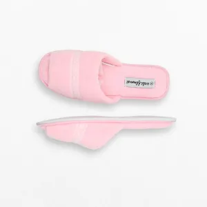 Ladies Open Toe Wide Width Laced Scuff Slippers