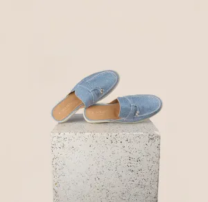 Lisa Slide Sneaker -  Light Denim Suede