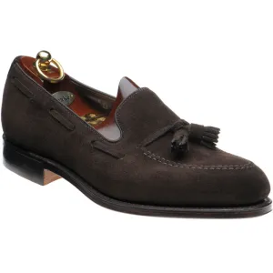 LOAKE - Russell Tasselled Loafers Suede Shoe - Dark Brown