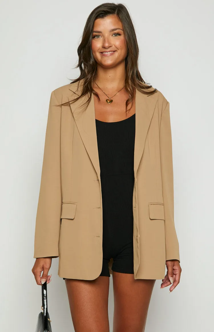 Logan Tan Oversized Blazer