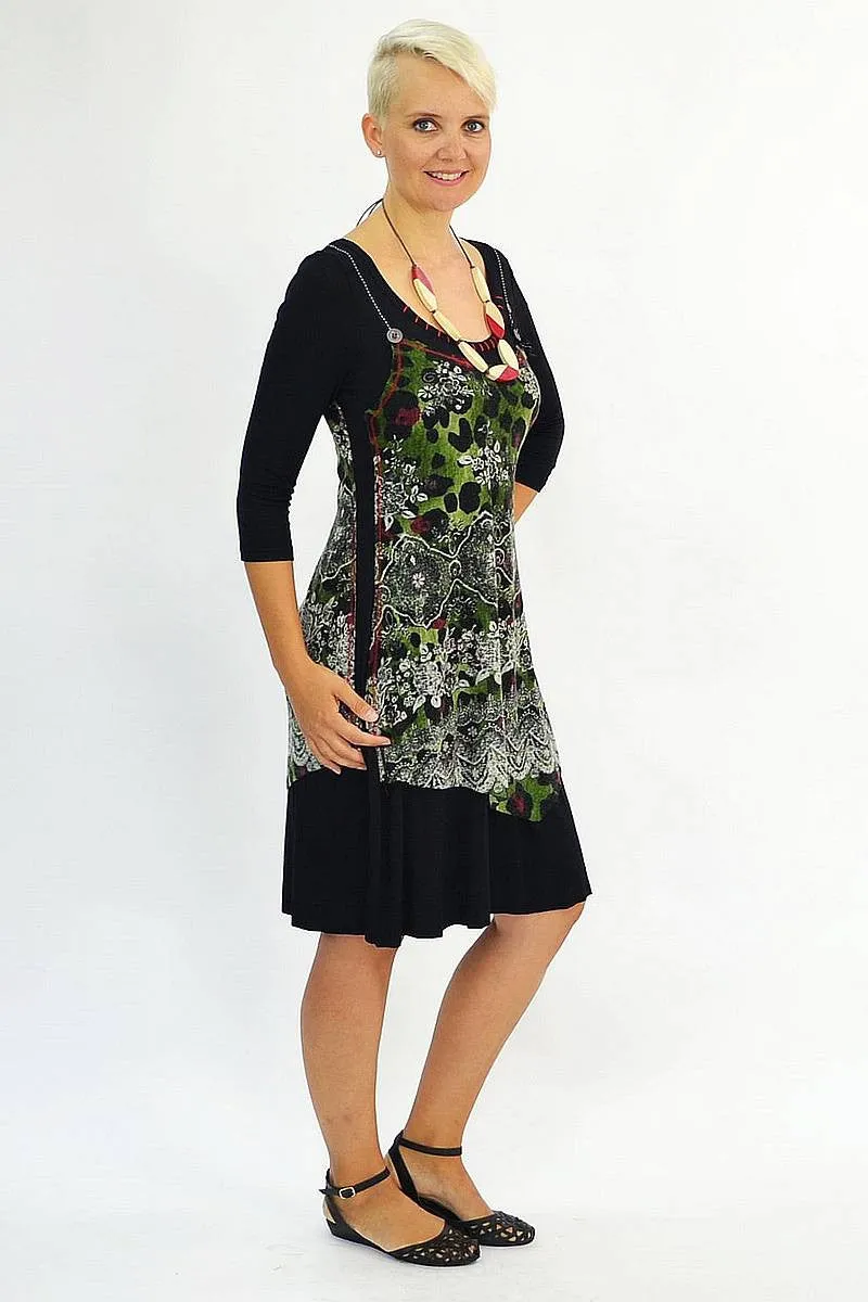 Long Green Floral Tunic