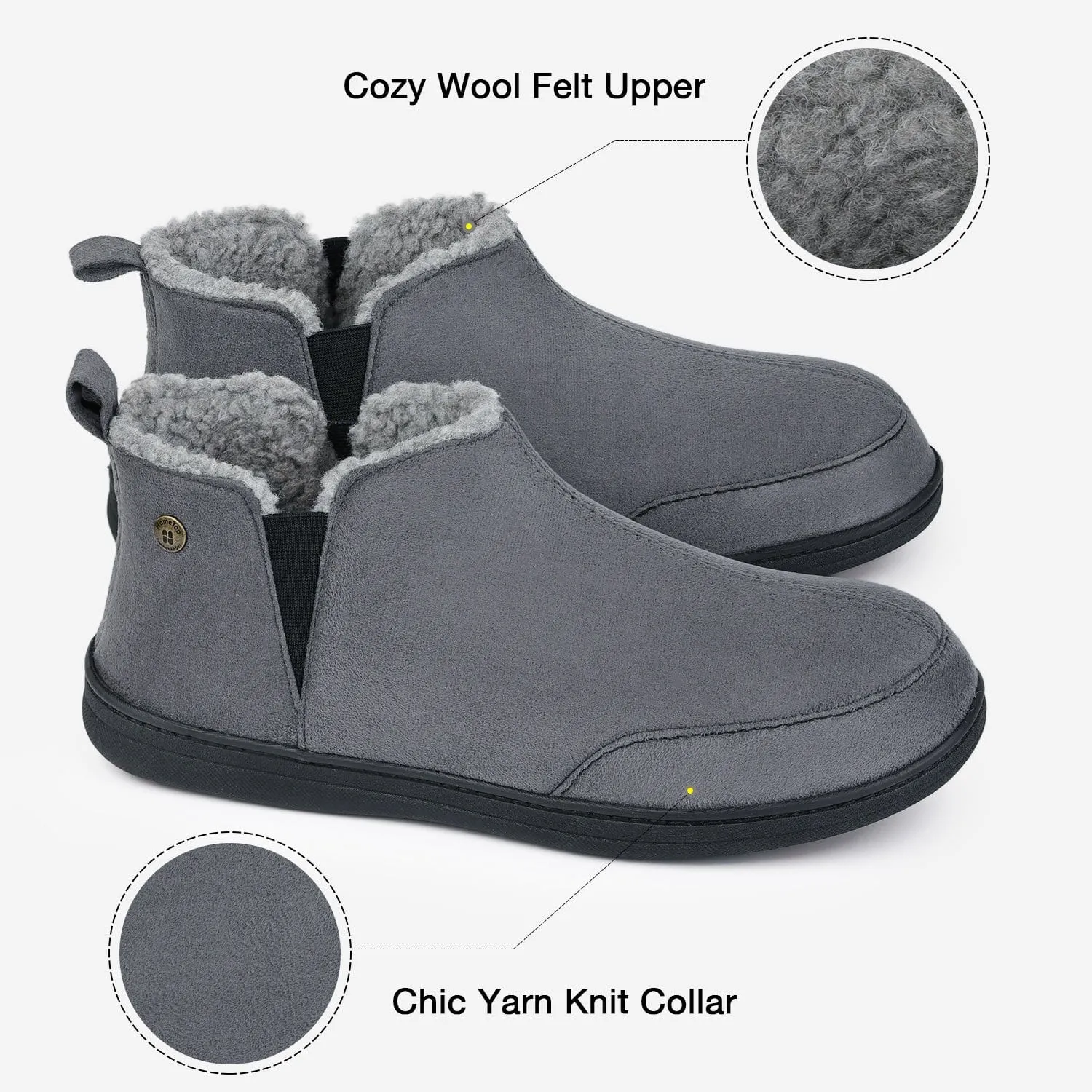 Men's Micro Suede Hi-Top Adjustable Slippers